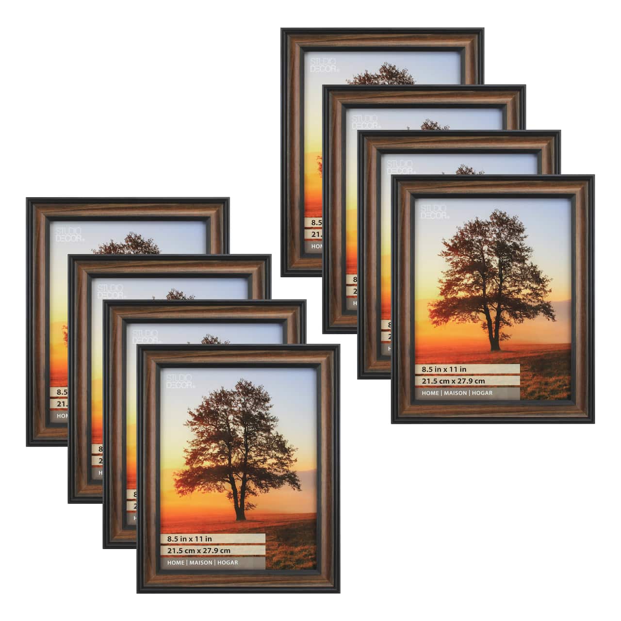 8 Pack: Brown & Black Thin Frame, Home Collection by Studio Décor®